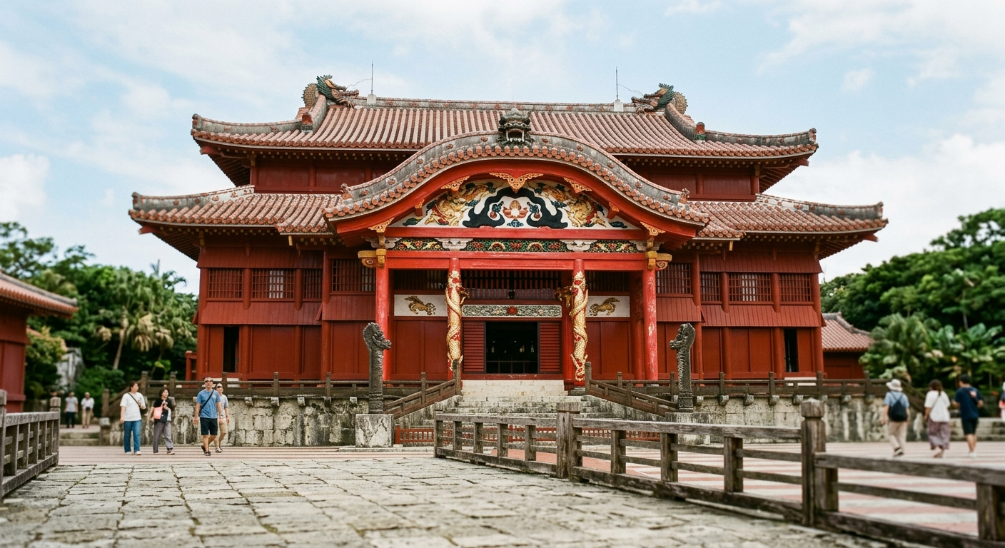 Palacio real de estilo Ryūkyū con laca roja y ornamentos de dragón, el Reino de Ryūkyū y sus 450 años de independencia